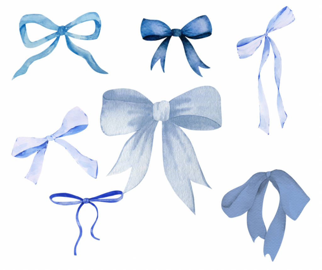"Blue Bows" Comfort Colors Back Print Tee
